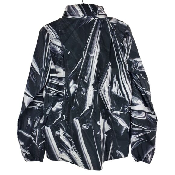 NIKE Jacket Womens Small Black SHIELD FLASH REFLECTIVE Windbreaker Geometric - Picture 5 of 9